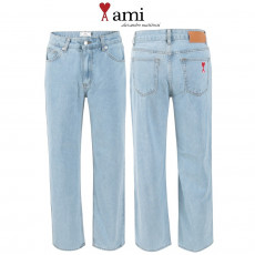 아미 스카이블루 와이드 데님 청바지