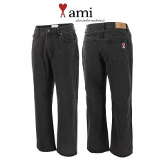 아미 블랙 와이드 데님 청바지