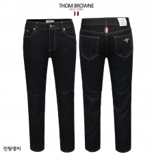 톰브라운 진청 빈티지 히든 밴딩 슬림 일자 청바지