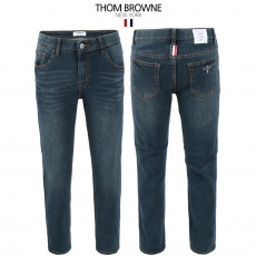 톰브라운 다크 히든 밴딩 슬림 일자 청바지