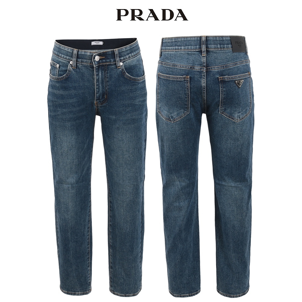 프라다 스판 미디움 테이퍼드 청바지