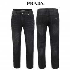 프라다 블랙 미디움 테이퍼드 청바지