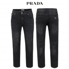 프라다 블랙 미디움 테이퍼드 청바지