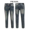 프라다 슬림 일자 틴워싱 청바지