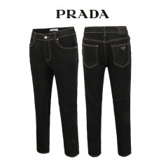 프라다 흑청 빈티지 히든밴딩 슬림 일자 청바지