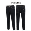 프라다 진청 빈티지 히든밴딩 슬림 일자 청바지
