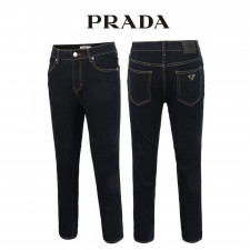 프라다 진청 빈티지 히든밴딩 슬림 일자 청바지