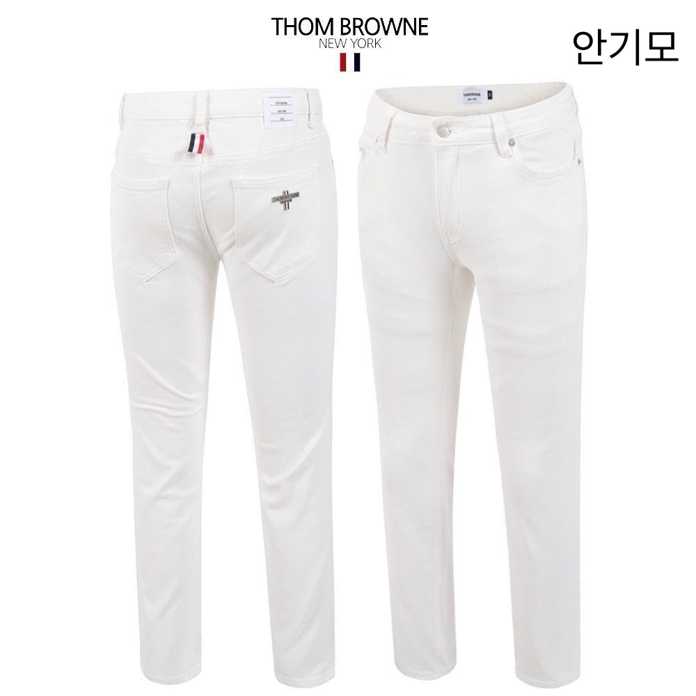 톰브라운 안기모 화이트 슬림 일자 베이직 팬츠 (바지)