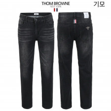 톰브라운 안기모 블랙 히든 밴딩 슬림 일자 청바지