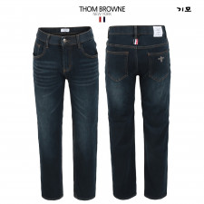 톰브라운 융기모 딥컬러 히든 밴딩 슬림 청바지