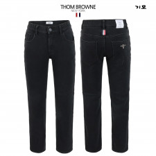 톰브라운 융기모 올블랙 히든 밴딩 슬림 청바지