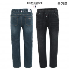 톰브라운 융털 본딩 히든 밴드 베이직핏 테이퍼드 청바지