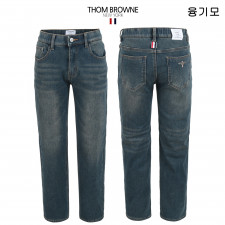톰브라운 융기모 틴워싱 히든 밴딩 일자 청바지