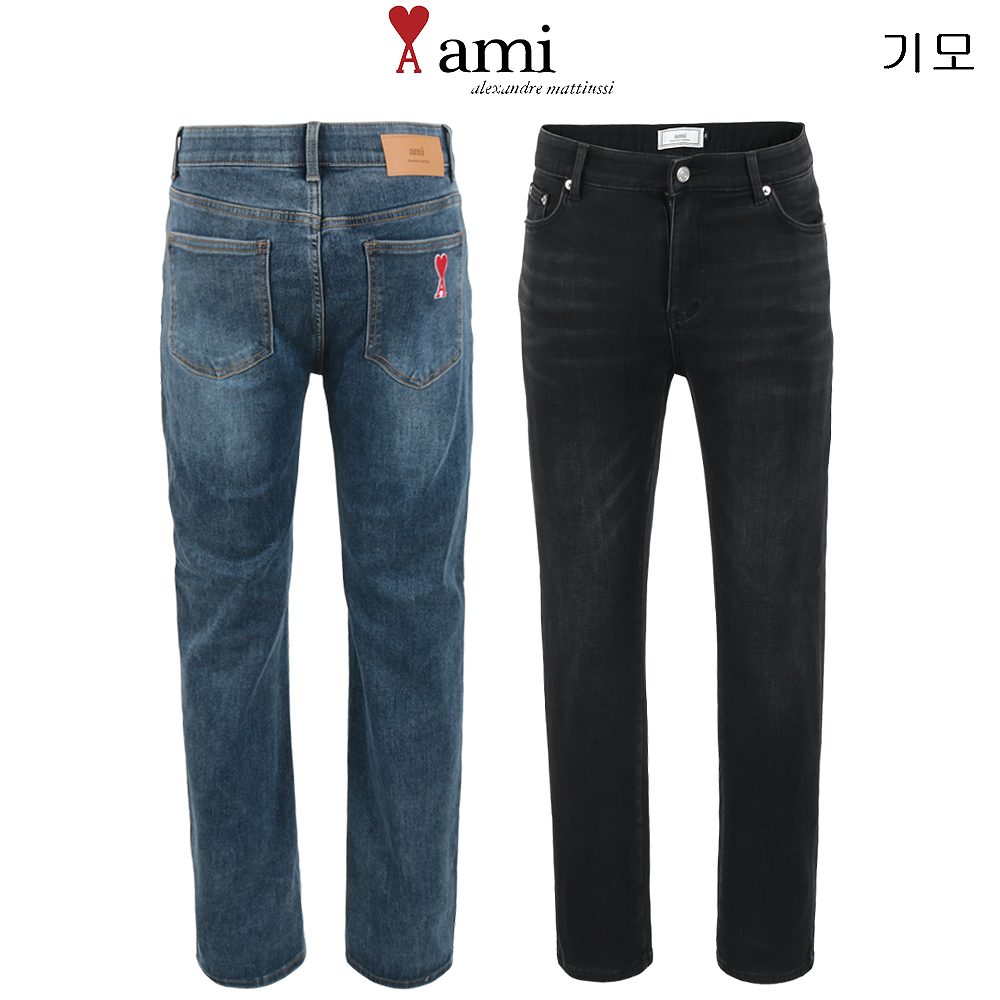 아미 니트 본딩 히든 밴드 베이직핏 청바지