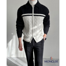 몽클레어 캐시 배색 니트 집업