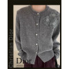 디올 여성 1221 망사 보석 플라워 니트 가디건