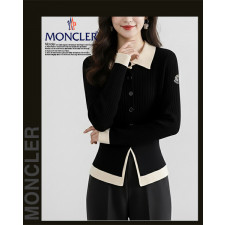 몽클레어 여성 3500-1 카라 밑단 배색 니트 가디건