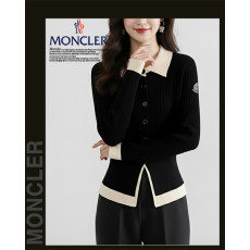 몽클레어 여성 3500-1 카라 밑단 배색 니트 가디건