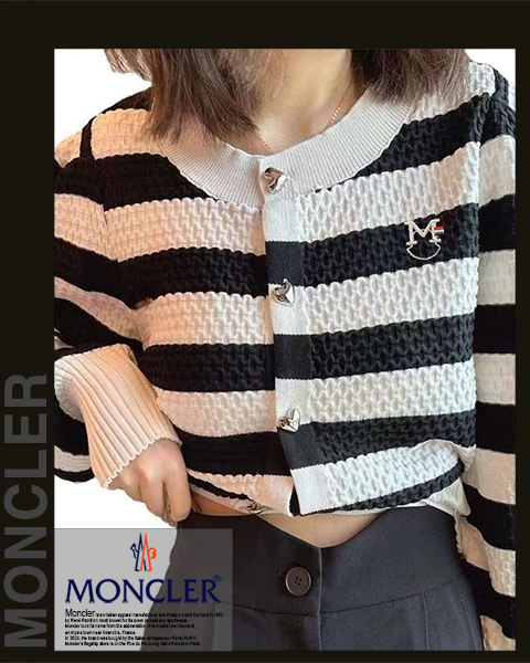 몽클레어 여성 C7130 M 자수 니트 가디건