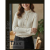 디올 여성 25-855 프릴 주름 니트 가디건
