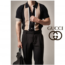 구찌 썸머리스 카라 반팔 가디건