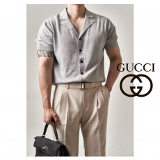 구찌 블루넬리 카라 반팔 가디건