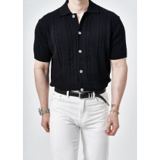 로로피아나 꽈배기 반팔 니트 가디건