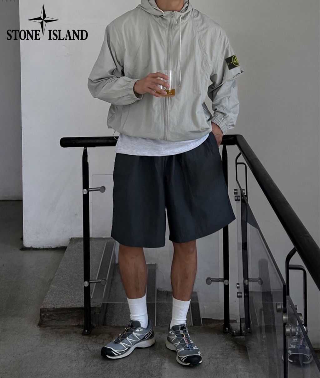 스톤아일랜드 썸머 나일론 후드 윈드브레이커 바람막이