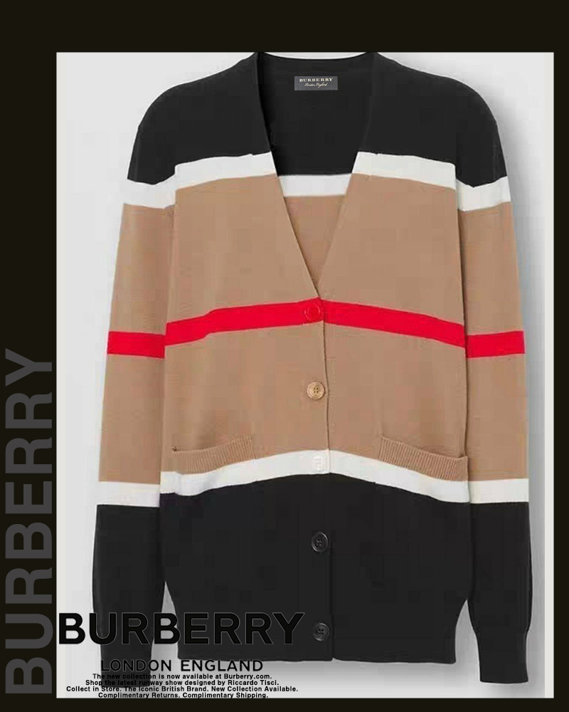 버버리 여성 786 라인 니트 가디건