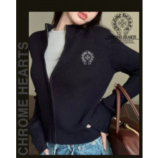 크롬하츠 여성 CR846 자수 니트 집업