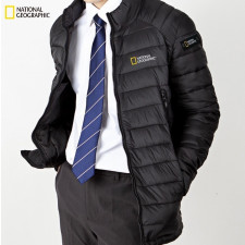 내셔널지오그래픽 구스다운 지퍼 포켓 경량 패딩