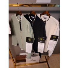 스톤아일랜드 와펜 패치 배색 포인트 라인 니트 집업