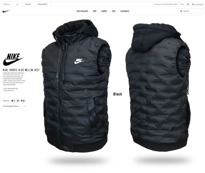 나이키 하이넥 패딩 조끼