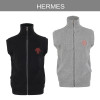 에르메스 마차 자수 하이넥 니트 베스트 조끼 집업
