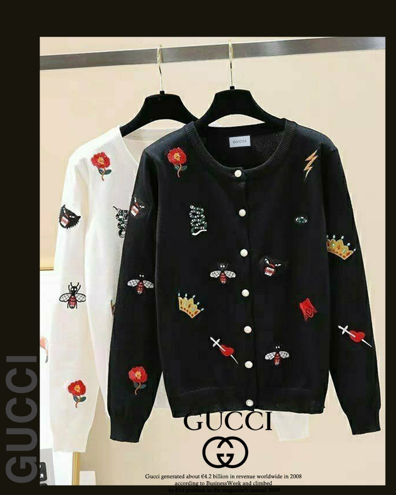 구찌 여성 G로고 자수 가디건