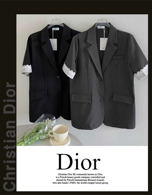 디올 여성 2605 레이스 반팔 자켓