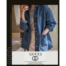 구찌 여성 7709 3포켓 하프 데님 자켓