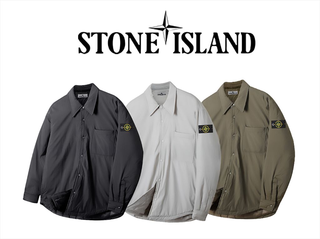 스톤아일랜드 오버핏 셔캣 셔츠 패딩