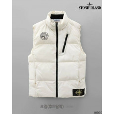 스톤아일랜드 컴파스 로고 사선 지퍼 후드 패딩