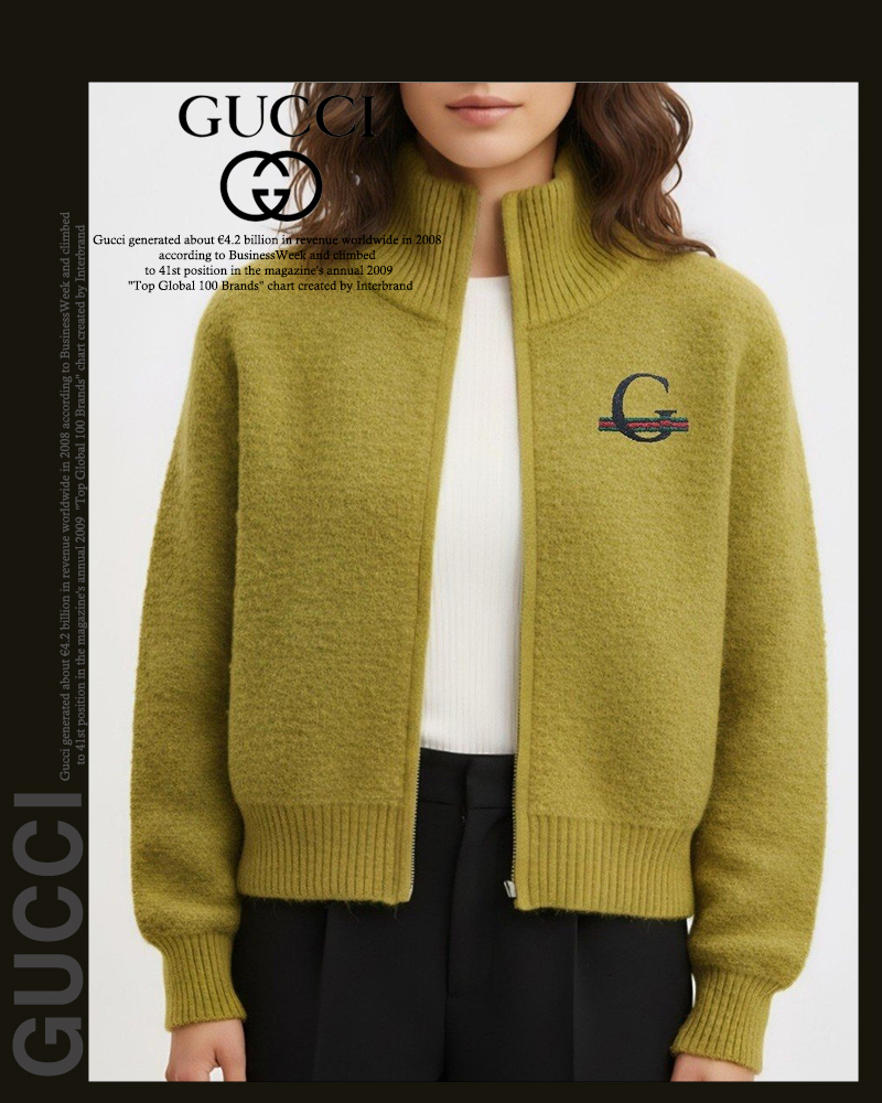 구찌 여성 GM381 자수 뽀글이 투웨이 니트 집업