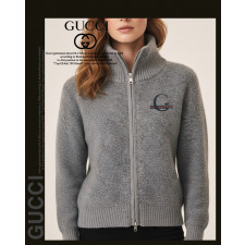 구찌 여성 GM381 자수 뽀글이 투웨이 니트 집업