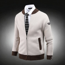 프라다 기모 투톤 블루종 니트 집업