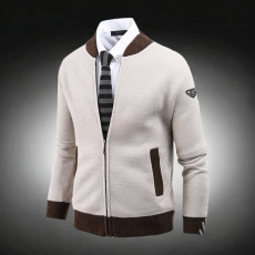 프라다 기모 투톤 블루종 니트 집업