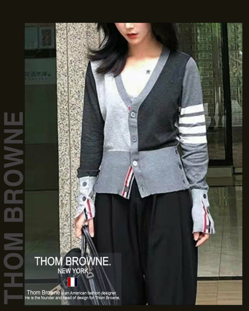 톰브라운 여성 6280 배색 가디건