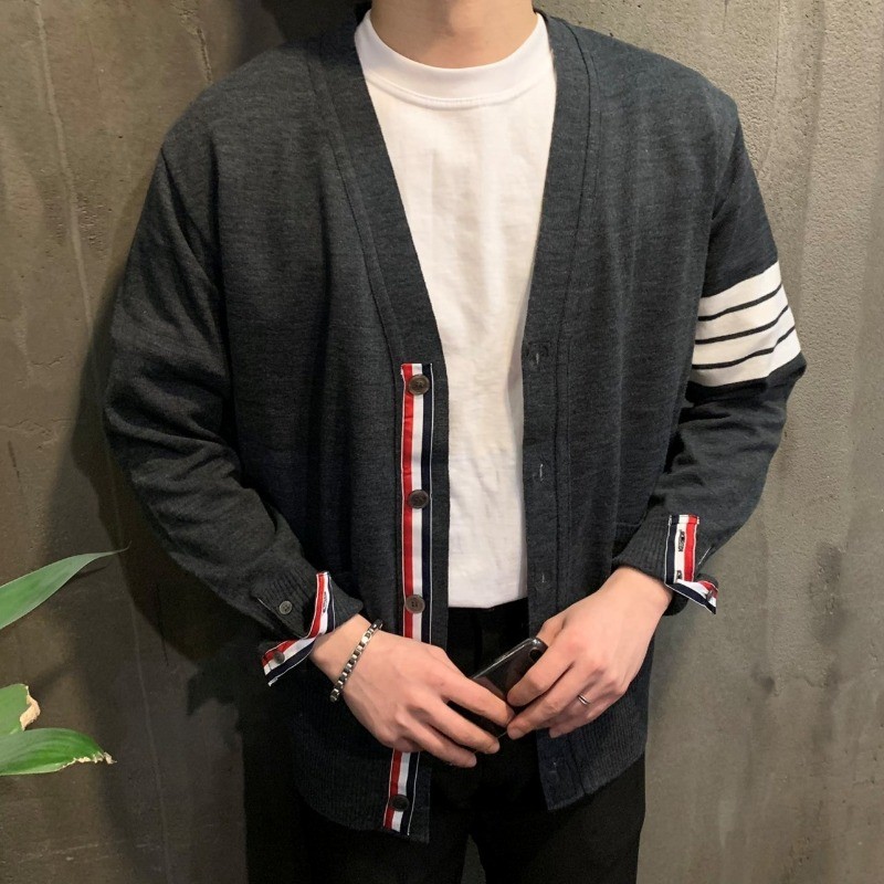 톰브라운 사선 완장 가디건