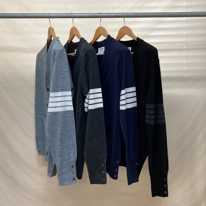 톰브라운 사선 완장 가디건