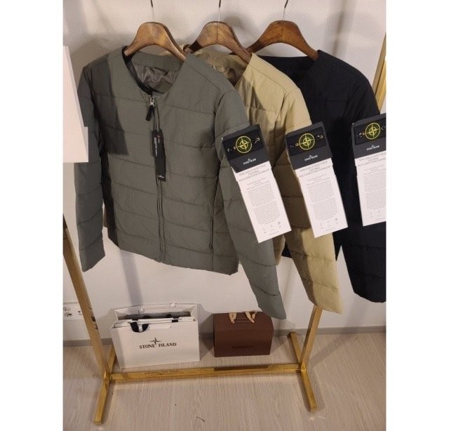 스톤아일랜드 스트라이프 퀄팅 패딩