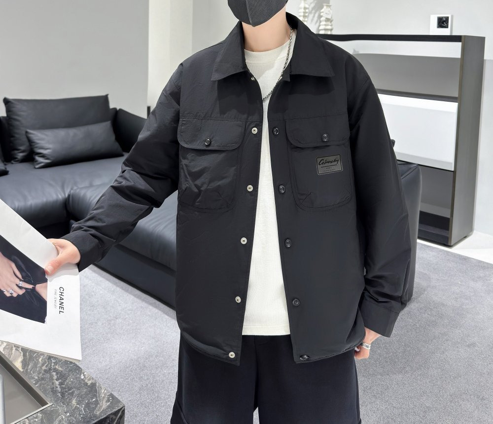 지방시 이니셜 사각 로고 나일론 오버 셔츠 자켓