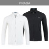 프라다 클래식 레더 트라이앵글 셔츠 저지 집업