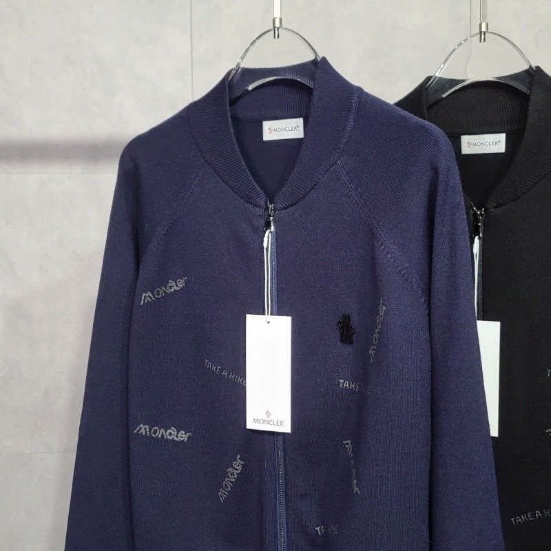 몽클레어 노블 스틸 레터링 울 집업